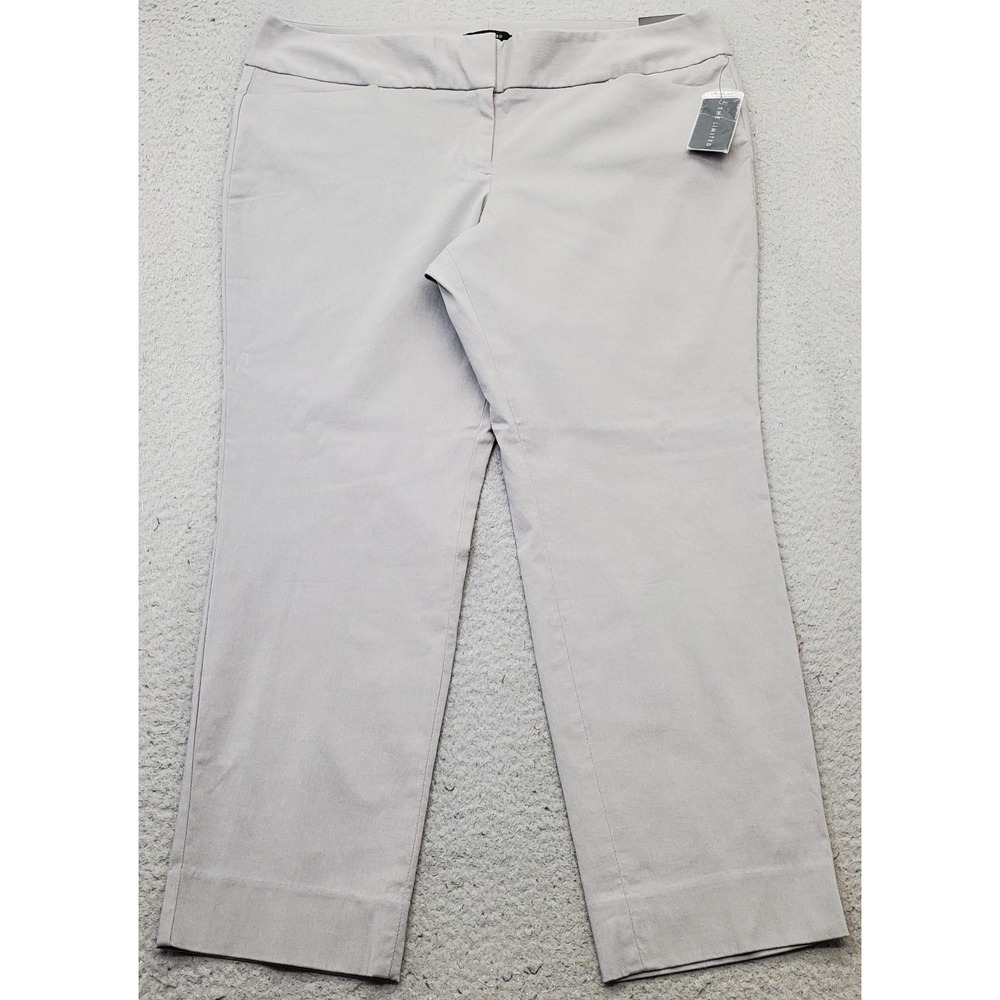 The Limited Dress Pants Womens 16 Gray Straight Leg Stretch Career Slash Pocket